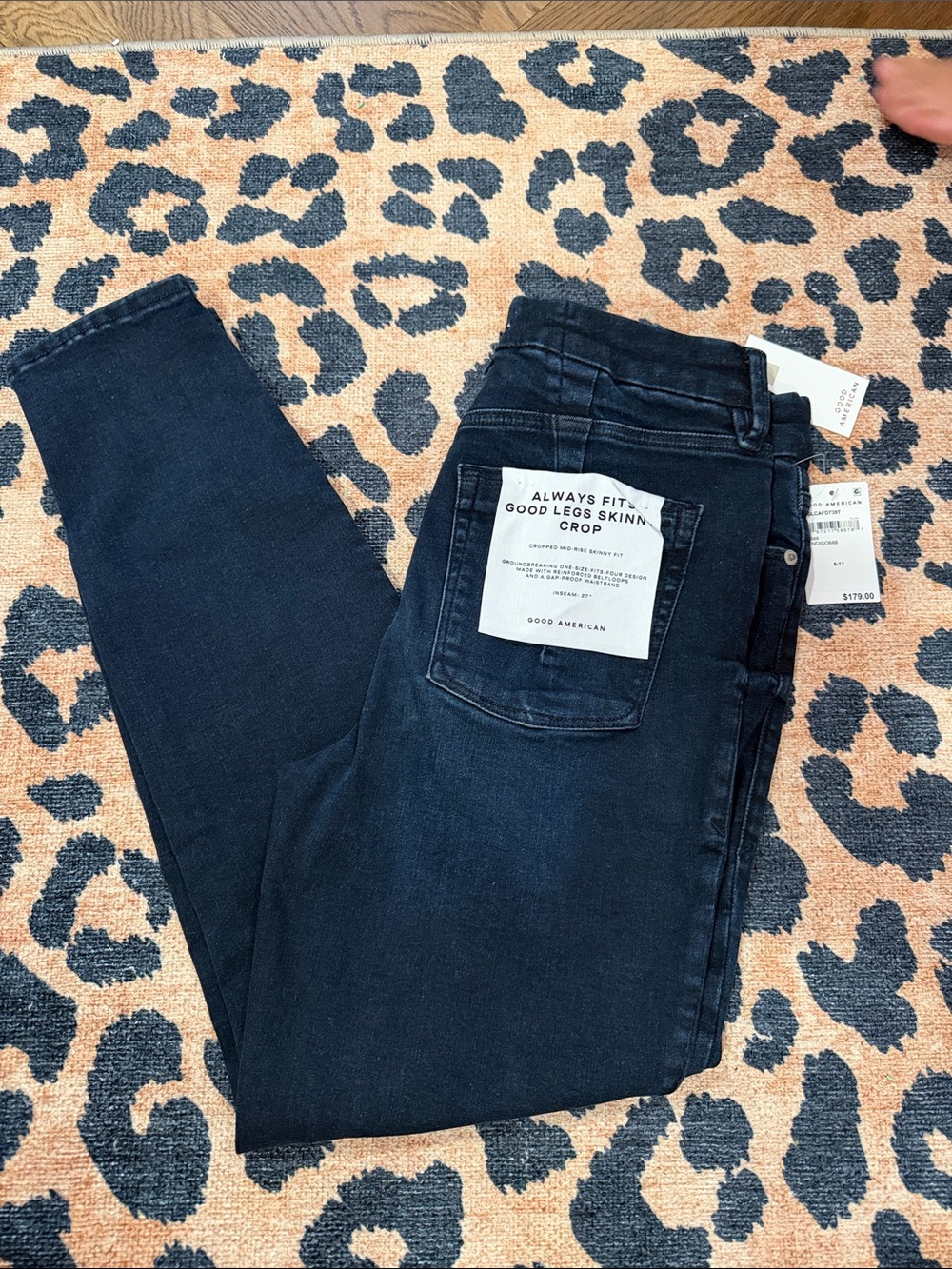 Good American Dark Indigo High-Rise Skinny Crop Jeans 6-12